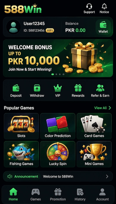 588Win Game Dashboard image
