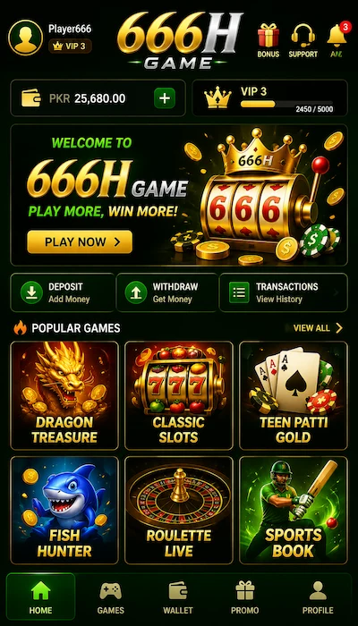 666H Game mobile dashboard